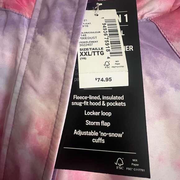NWT Girls Print 3 In 1 Jacket - Purple 💕 - Picture 6 of 12